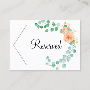 Carte De Placement Elégant Eucalyptus Peach Floral