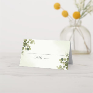 Carte De Placement Elégant Eucalyptus Rustique Feuille Mariage budgét