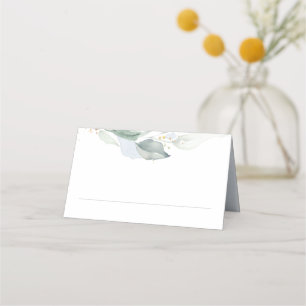 Carte De Placement Elégant Eucalyptus Verdure Dusty Blue Mariage