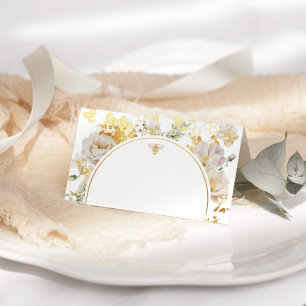 Carte De Placement Élégant fleur sauvage bumble bee mariage