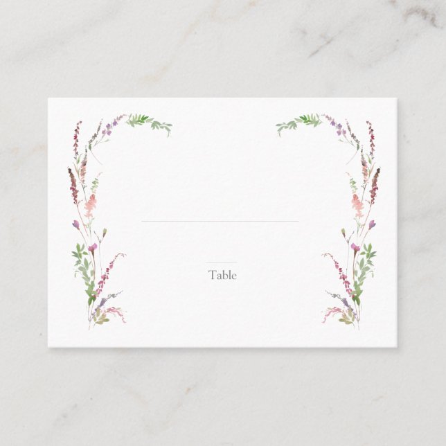 Carte De Placement Elégant Fleur sauvage Floral Mariage tendance Esco (Devant)