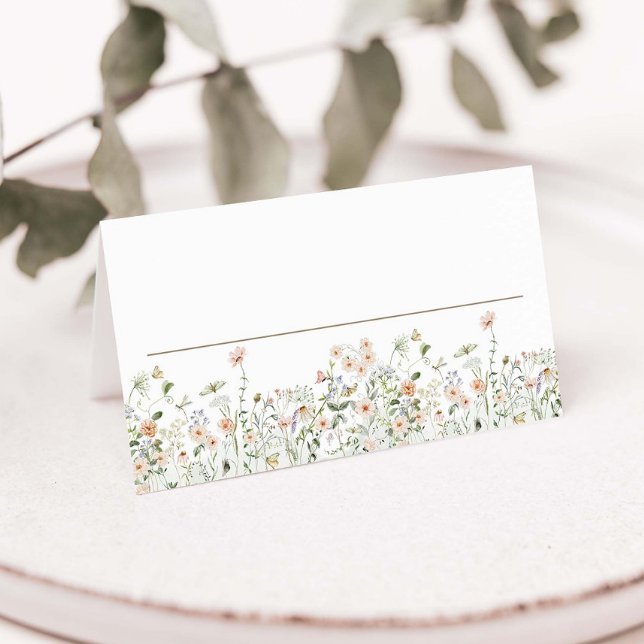 Carte De Placement Élégant Fleur sauvage Pastel Meadow Floral Mariage (Créateur téléchargé)