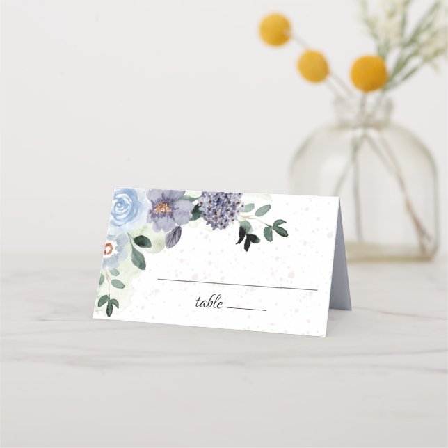 Carte De Placement Élégant Floral Purple Fête des mariées Mariage (Devant)