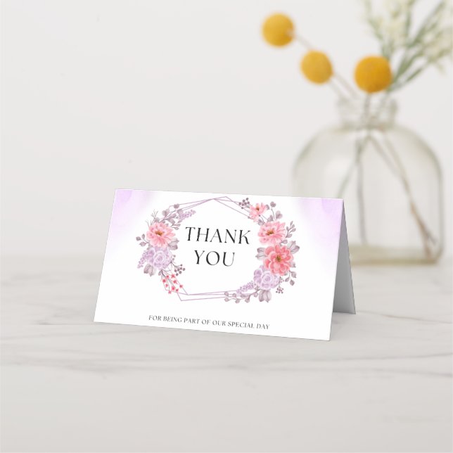 Carte De Placement Elegant Floral Thank You Card   (Devant)