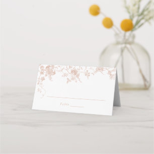 Carte De Placement Élégant Floral Vintage Blush Mariage rose