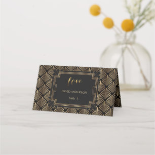 Carte De Placement Elégant Gold Roaring 1920's Great Gatsby Mariage