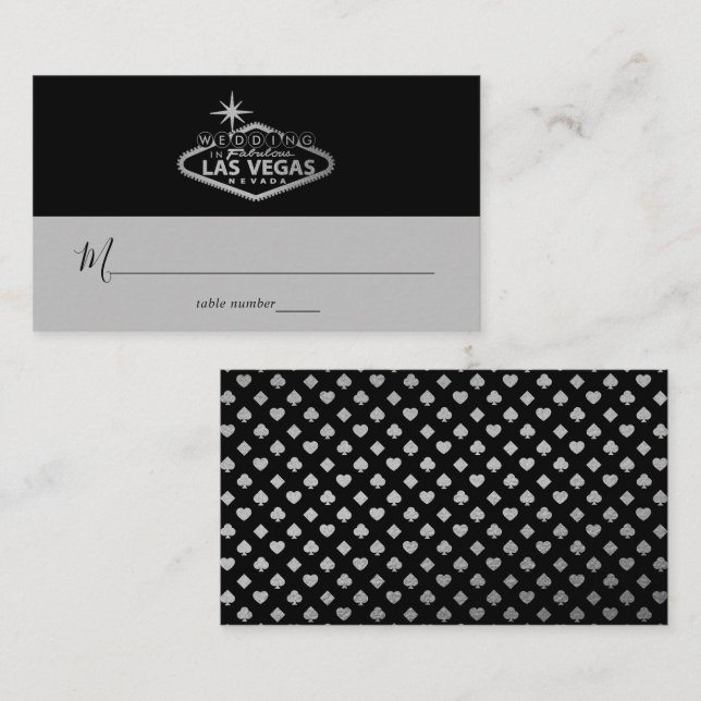 Carte De Placement Elégant Las Vegas Destination Mariage (Devant / Derrière)