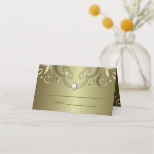 Carte De Placement Elégant Luxe Vintage Victorian Gold Mariage
