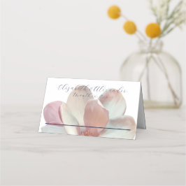 Carte De Placement Élégant Magnolia Mariage rose et blanc