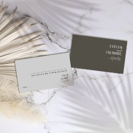 Carte De Placement Élégant Mariage de Fleur d'Art Neutre Line