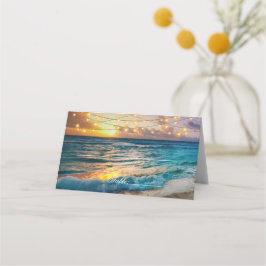 Carte De Placement Élégant Mariage d'été de plage