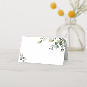 Carte De Placement Elégant Mariage Eucalyptus aquarelle