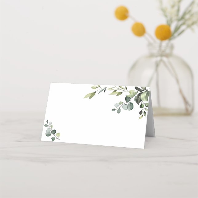 Carte De Placement Elégant Mariage Eucalyptus aquarelle (Devant)