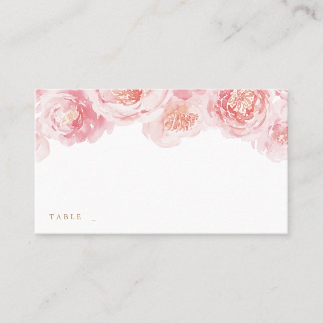 Carte De Placement Elégant mariage floral couleur rose vif (Devant)