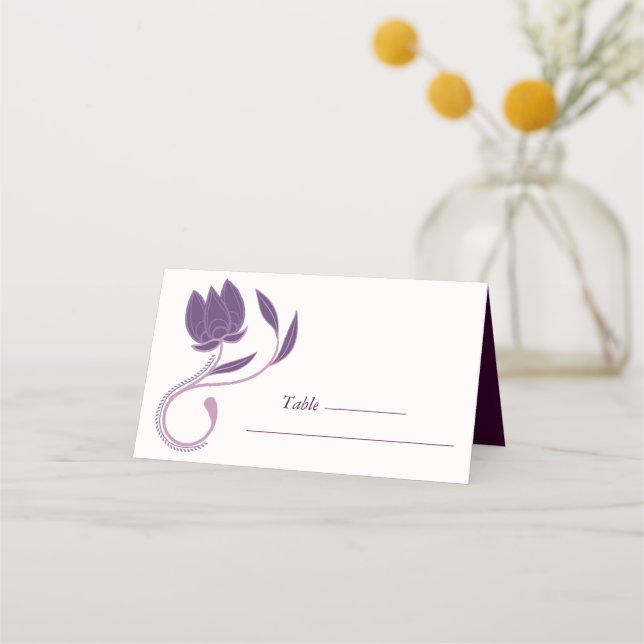 Carte De Placement Élégant Mariage floral de couleur pâle (Devant)