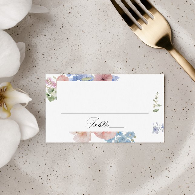 Carte De Placement Elégant Mariage floral romantique (Créateur téléchargé)