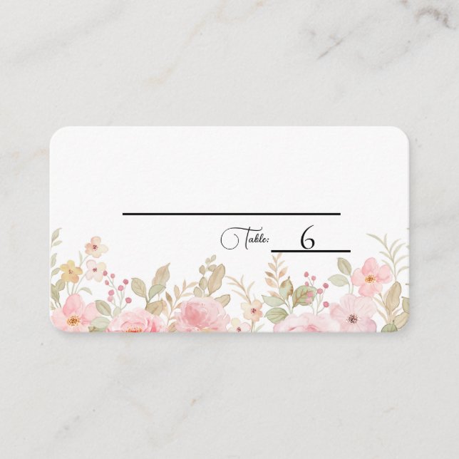 Carte De Placement Élégant Mariage Floral Tableau Mariage personnalis (Devant)