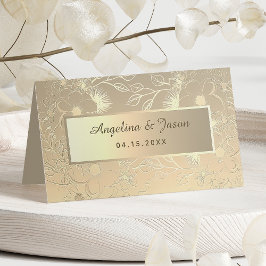 Carte De Placement Élégant Mariage Or