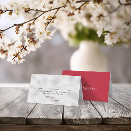 Carte De Placement Élégant minimaliste avec Mariage Accents rouges