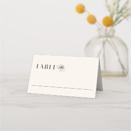 Carte De Placement Élégant minimum Vieux argent noir et crème Mariage