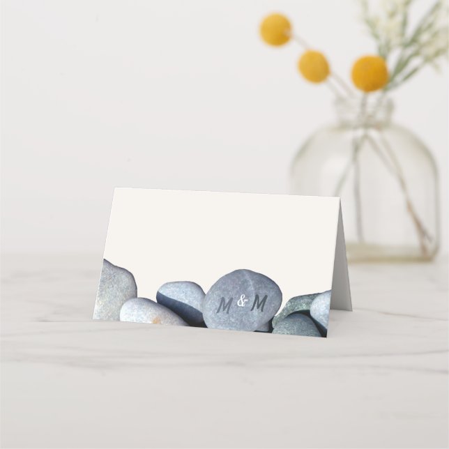 Carte De Placement Élégant Monogramme Moderne Rustique Mariage de gal (Devant)