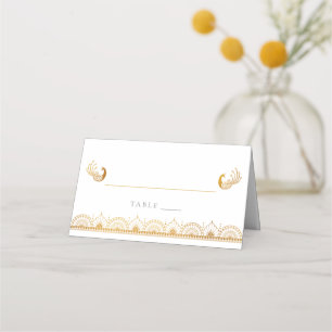 Carte De Placement Élégant Motif d'or Mariage indien