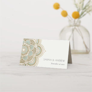 Carte De Placement Elégant Ornate Gold Turquoise Turquoise Mandala Ma