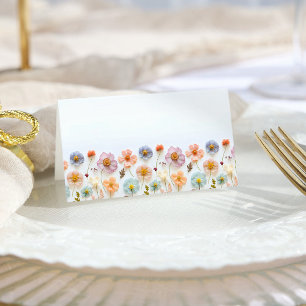 Carte De Placement Élégant Pastel Pink Boho Fleur sauvage Mariage