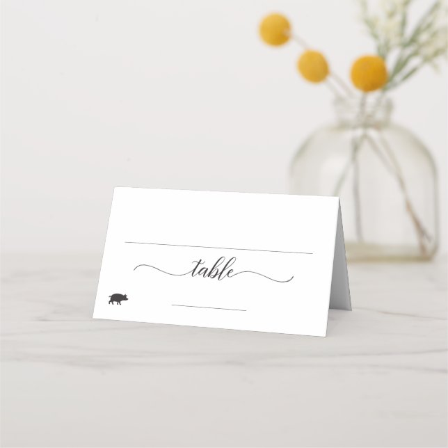 Carte De Placement Élégant Pork Repas Option Mariage Carte Place (Devant)