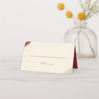 Carte De Placement Elegant Red Brushstroke Christmas Holiday Party