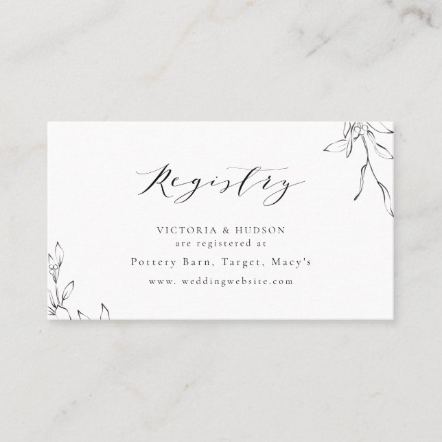 Carte De Placement Élégant registre de la mariée monogramme de la crê (Devant)