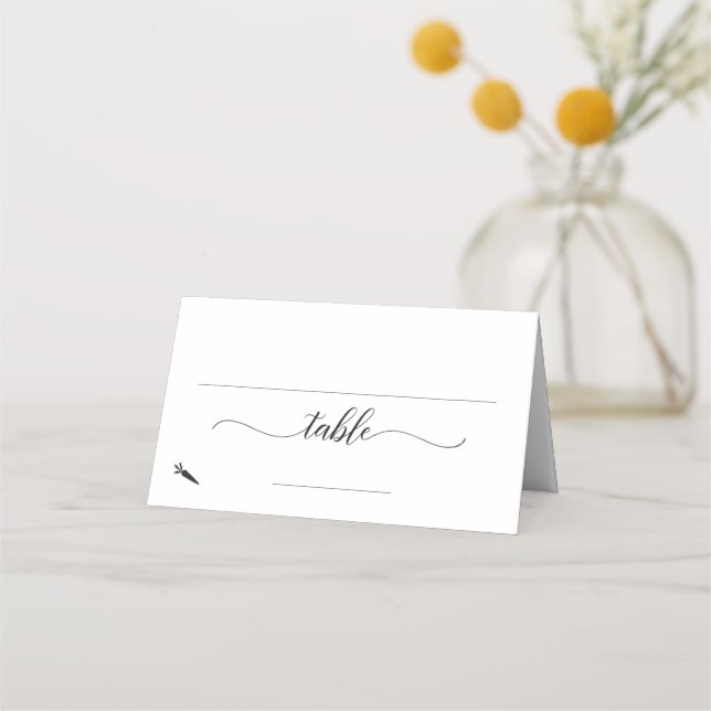 Carte De Placement Élégant repas végétarien Option Mariage Carte Plac (Devant)