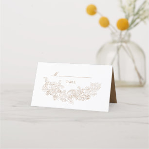 Carte De Placement Élégant Rococo Mariage Brown