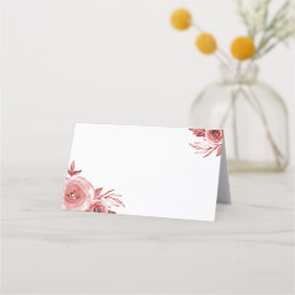 Carte De Placement Elégant Rose d'aquarelle Bourgogne Mariage