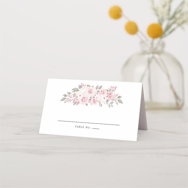 Carte De Placement Élégant rose Peony Floral (Devant)