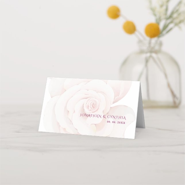 Carte De Placement Élégant rose rose rose rose rose rose Aquarelle Ma (Devant)