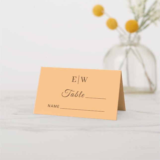 Carte De Placement Élégant simple Mariage de monogramme (Devant)
