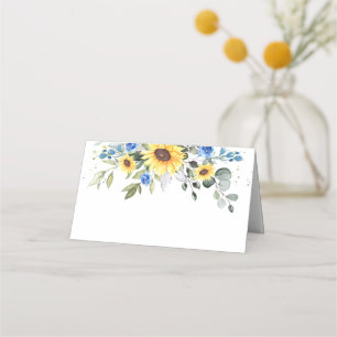 Carte De Placement Elégant tournesol Eucalyptus Mariage de verdure