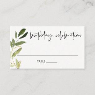 CARTE DE PLACEMENT ÉLÉGANT TOUT ÂGE GOLD GREEN FOLIAGE WREATH ANNIVER