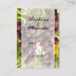 Carte De Placement Élégant Vignoble Mariage de raisins pourpre/vert