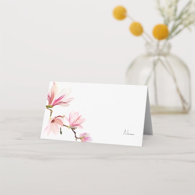 Carte De Placement Elégante aquarelle Douche romantique nuptiale (Devant)