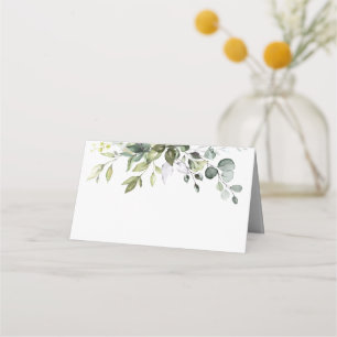 Carte De Placement Elégante Aquarelle Eucalyptus Mariage Table
