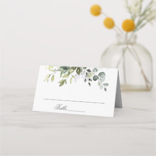 Carte De Placement Elégante Aquarelle Eucalyptus Mariage Table