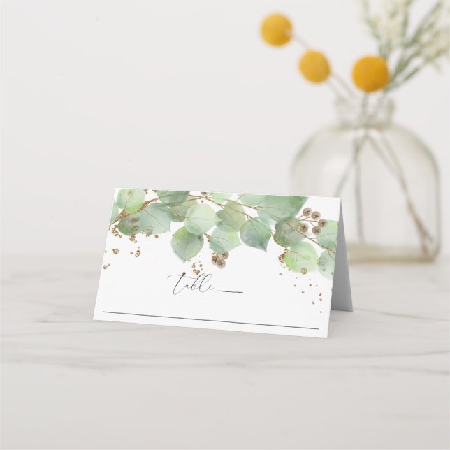 Carte De Placement Elégante aquarelle Mariage (Devant)