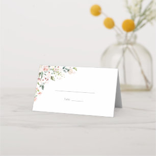 Carte De Placement Elégante aquarelle rose Fête des mariées florale