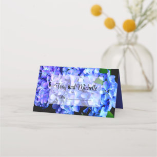 Carte De Placement Elégante aquarelle violet rouille hydrangée floral