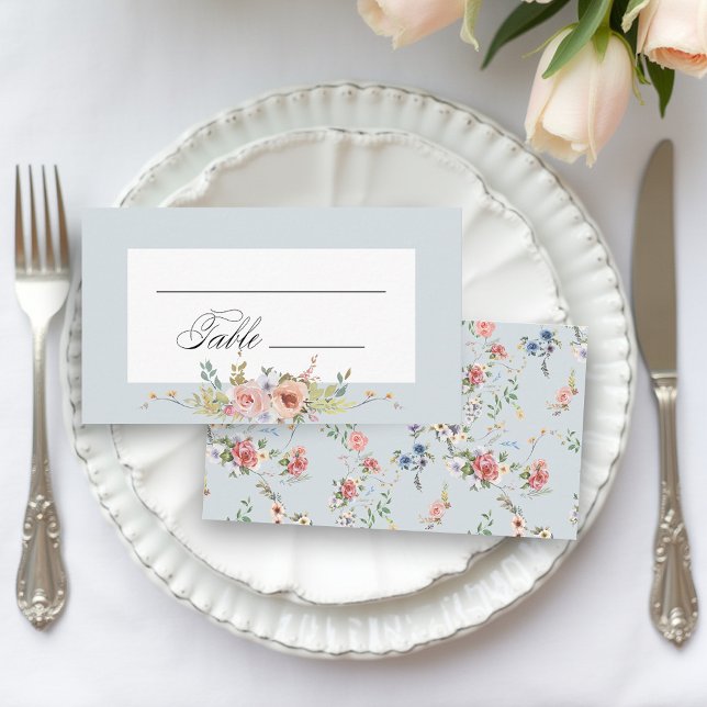 Carte De Placement Élégante calligraphie florale Pastel Boho (Créateur téléchargé)