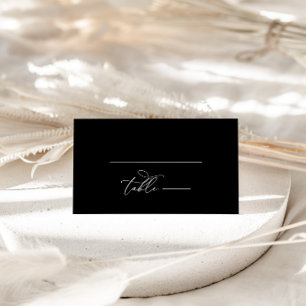 Carte De Placement Élégante calligraphie Mariage noir Numéro de table