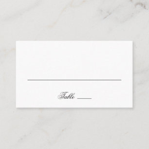 Carte De Placement Élégante calligraphie noir et blanc Mariage offici