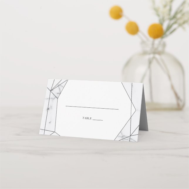 Carte De Placement Elégante carte de Mariage en marbre géométrique (Devant)
